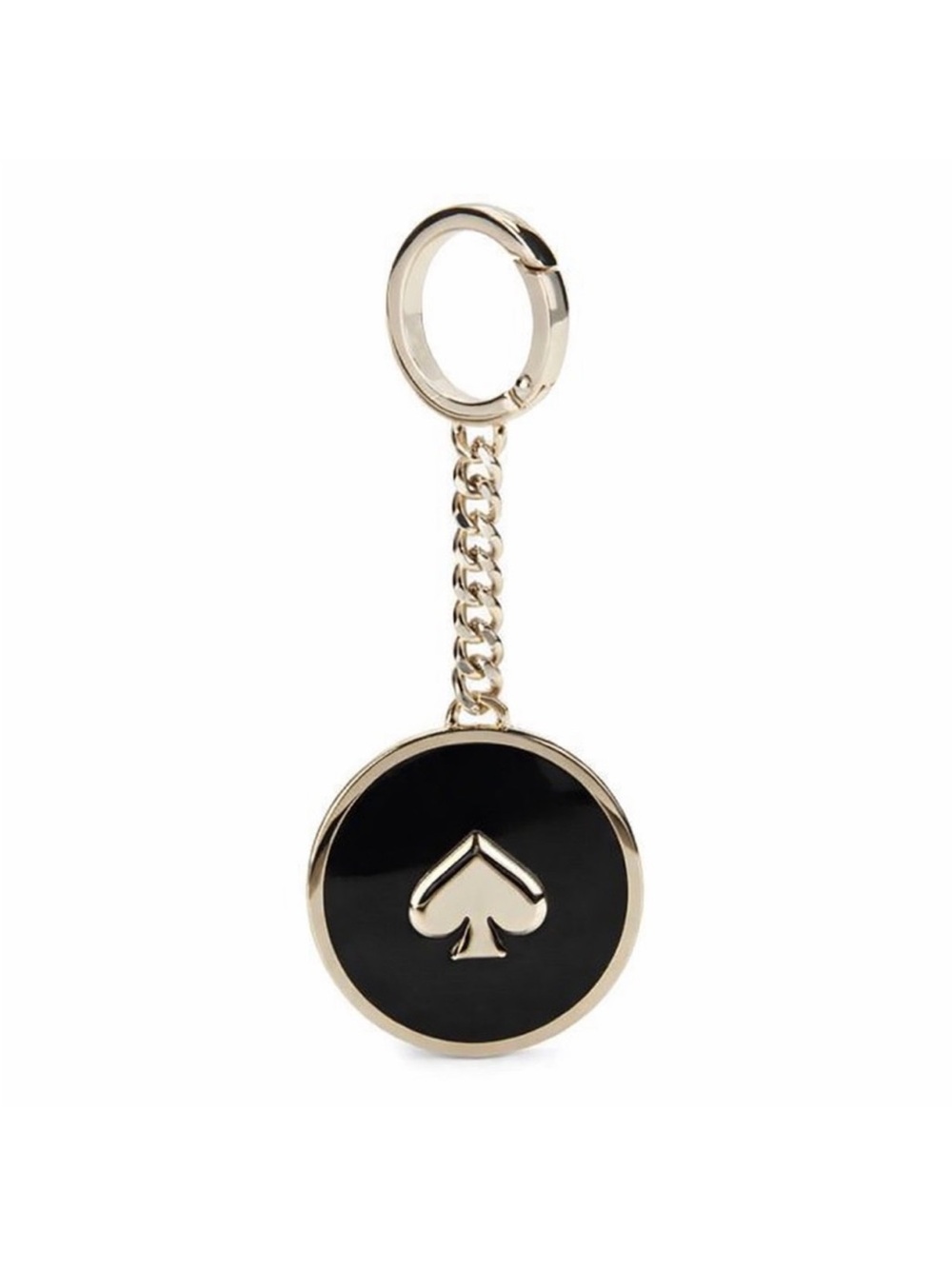 Kate Spade Black Enamel Spade Keychain NEW IN PACKAGE
